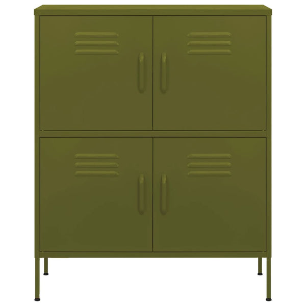 vidaXL Storage Cabinet Olive Green 80x35x101.5 cm Steel