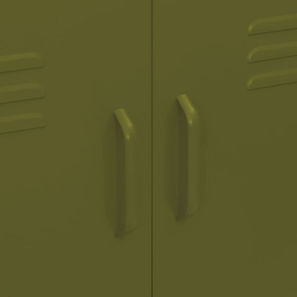 vidaXL Storage Cabinet Olive Green 80x35x101.5 cm Steel