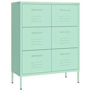 vidaXL Drawer Cabinet Mint Green 80x35x101.5 cm Steel