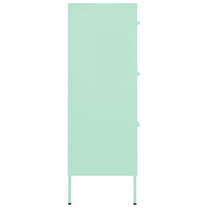 vidaXL Drawer Cabinet Mint Green 80x35x101.5 cm Steel
