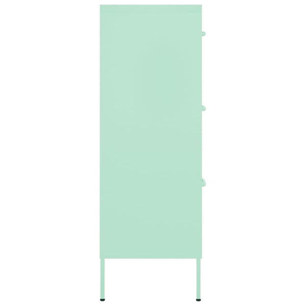 vidaXL Drawer Cabinet Mint Green 80x35x101.5 cm Steel