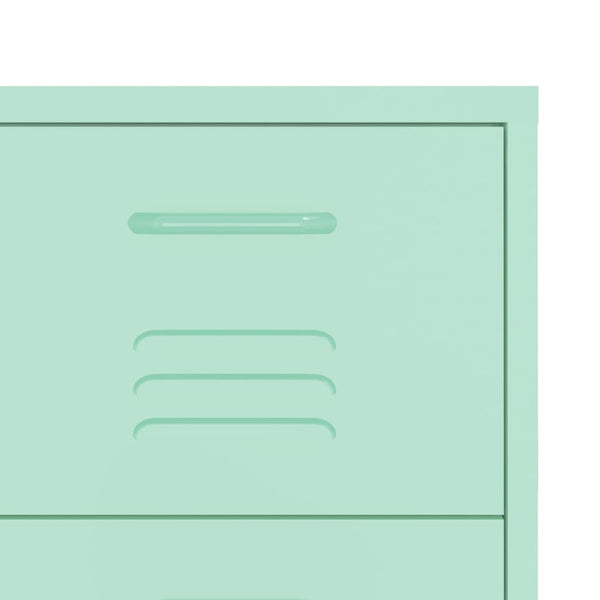 vidaXL Drawer Cabinet Mint Green 80x35x101.5 cm Steel