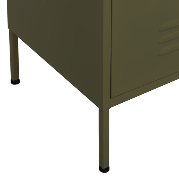 vidaXL Side Cabinet Olive Green 80x35x101.5 cm Steel