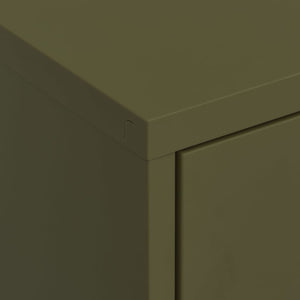 vidaXL Side Cabinet Olive Green 80x35x101.5 cm Steel