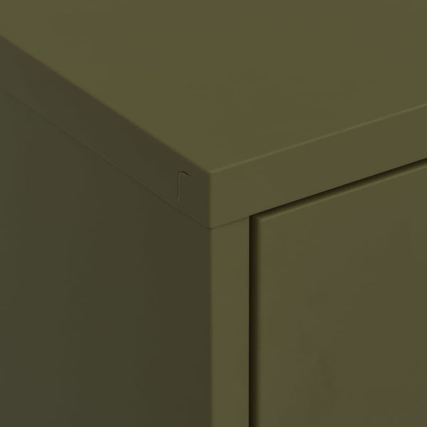 vidaXL Side Cabinet Olive Green 80x35x101.5 cm Steel