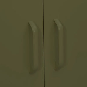 vidaXL Side Cabinet Olive Green 80x35x101.5 cm Steel