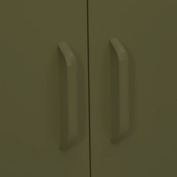vidaXL Side Cabinet Olive Green 80x35x101.5 cm Steel