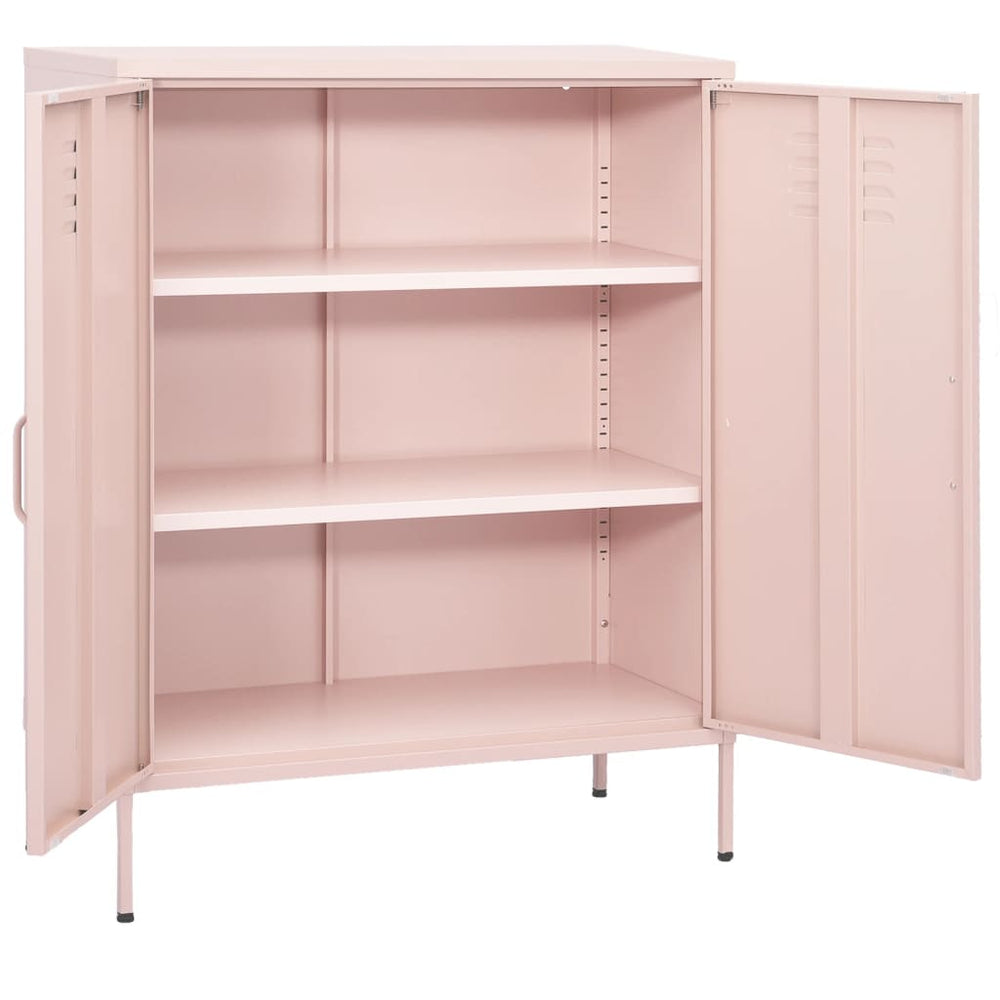 vidaXL Side Cabinet Pink 80x35x101.5 cm Steel