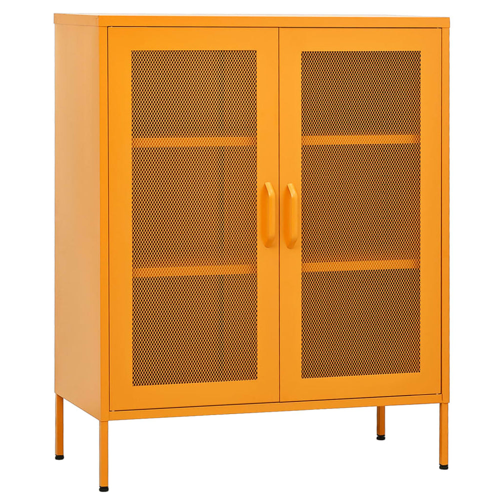 vidaXL Storage Cabinet Mustard Yellow 80 x 35 x 101.5 cm Steel