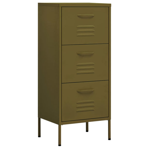 vidaXL Side Cabinet Olive Green 42.5x35x101.5 cm Steel