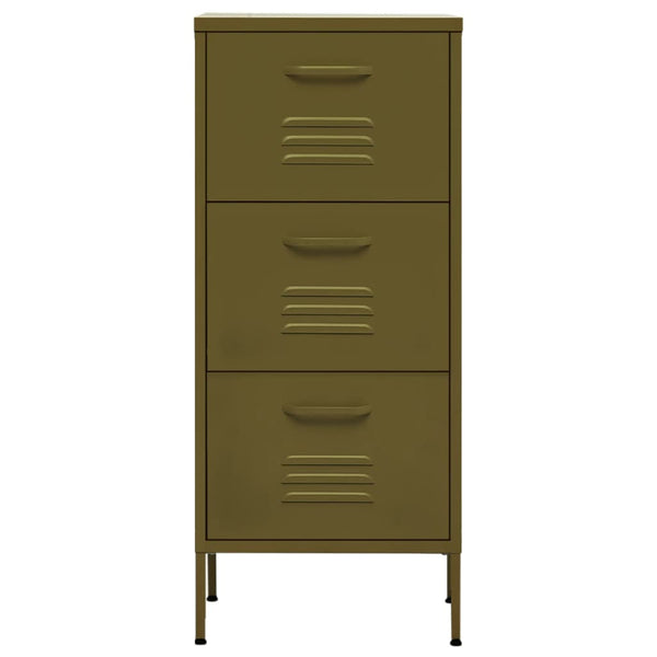 vidaXL Side Cabinet Olive Green 42.5x35x101.5 cm Steel