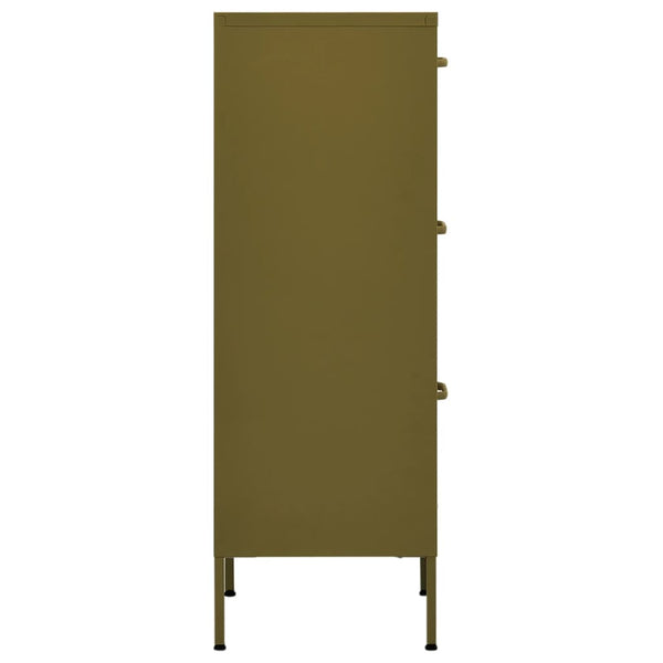vidaXL Side Cabinet Olive Green 42.5x35x101.5 cm Steel