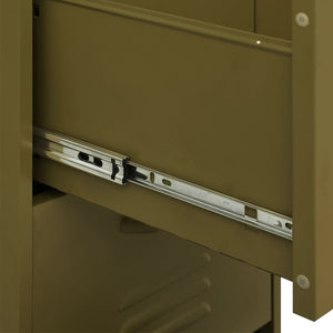 vidaXL Side Cabinet Olive Green 42.5x35x101.5 cm Steel