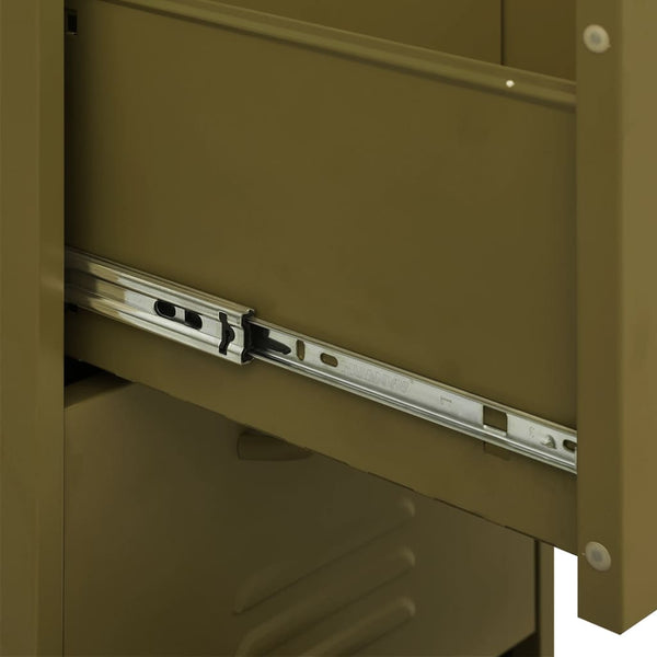vidaXL Side Cabinet Olive Green 42.5x35x101.5 cm Steel