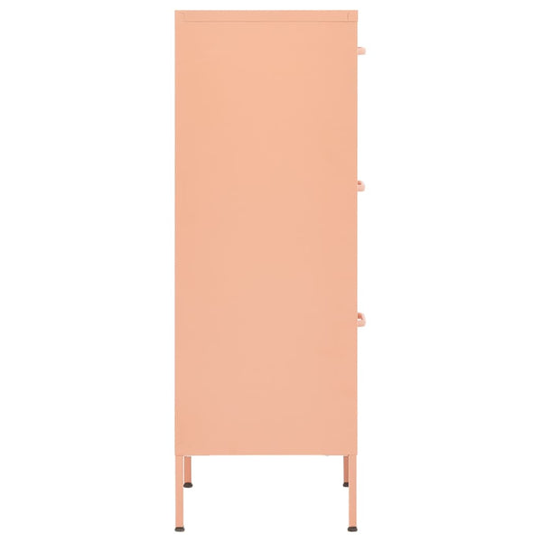 vidaXL Storage Cabinet Pink 42.5x35x101.5 cm Steel