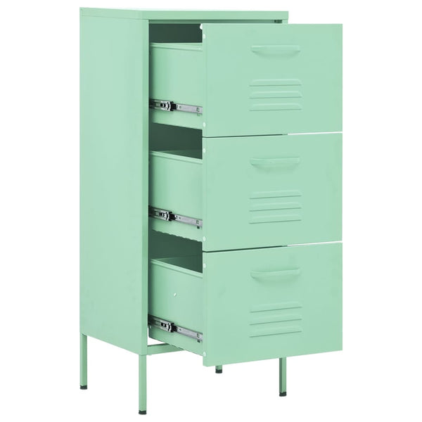 vidaXL Storage Cabinet Mint Green 42.5x35x101.5 cm Steel