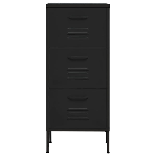 vidaXL Storage Cabinet Black 42.5x35x101.5 cm Steel