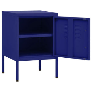 vidaXL Nightstand Navy Blue 35x35x51 cm Steel