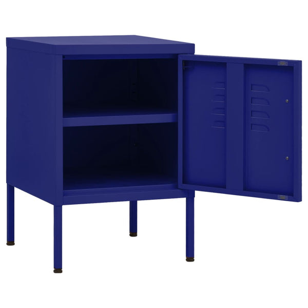 vidaXL Nightstand Navy Blue 35x35x51 cm Steel