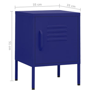 vidaXL Nightstand Navy Blue 35x35x51 cm Steel