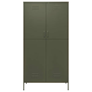 vidaXL Wardrobe Olive Green 90x50x180 cm Steel