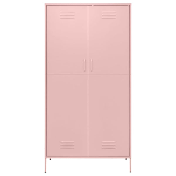 vidaXL Wardrobe Pink 90x50x180 cm Steel