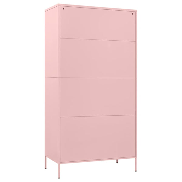 vidaXL Wardrobe Pink 90x50x180 cm Steel