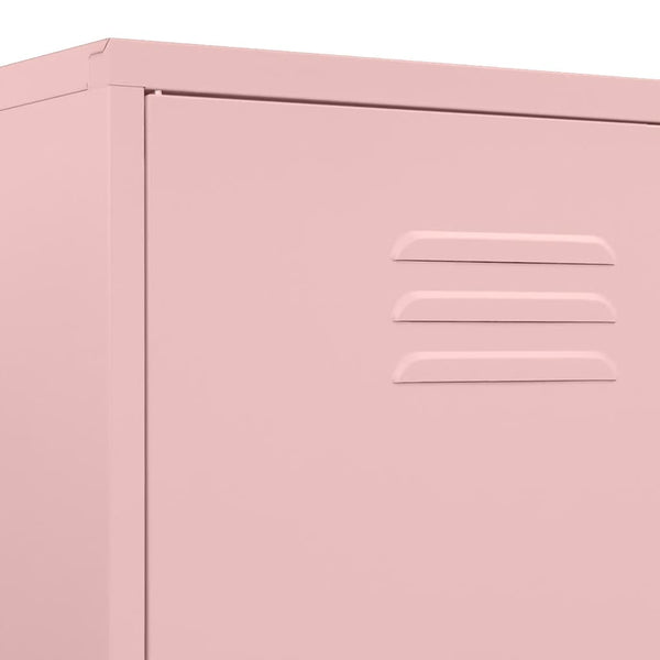 vidaXL Wardrobe Pink 90x50x180 cm Steel