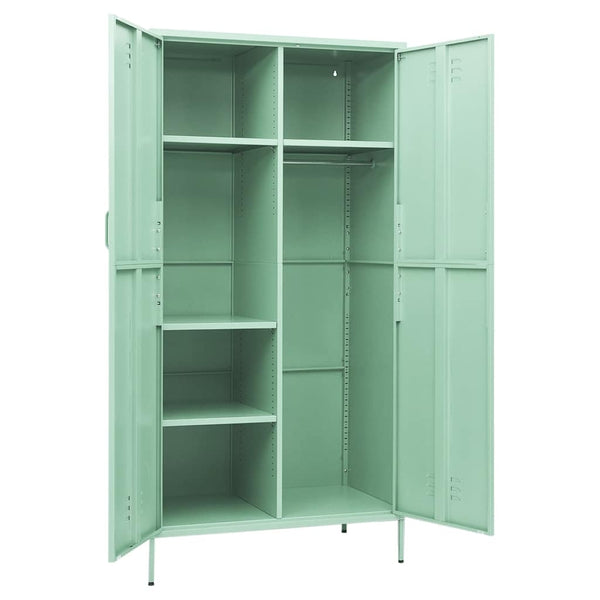 vidaXL Wardrobe Mint Green 90x50x180 cm Steel