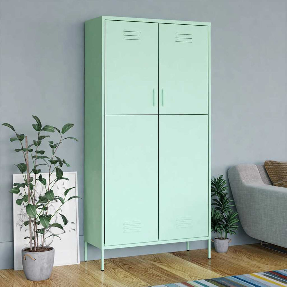 vidaXL Wardrobe Mint Green 90x50x180 cm Steel