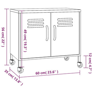vidaXL Storage Cabinet Mint Green 60x35x56 cm Steel