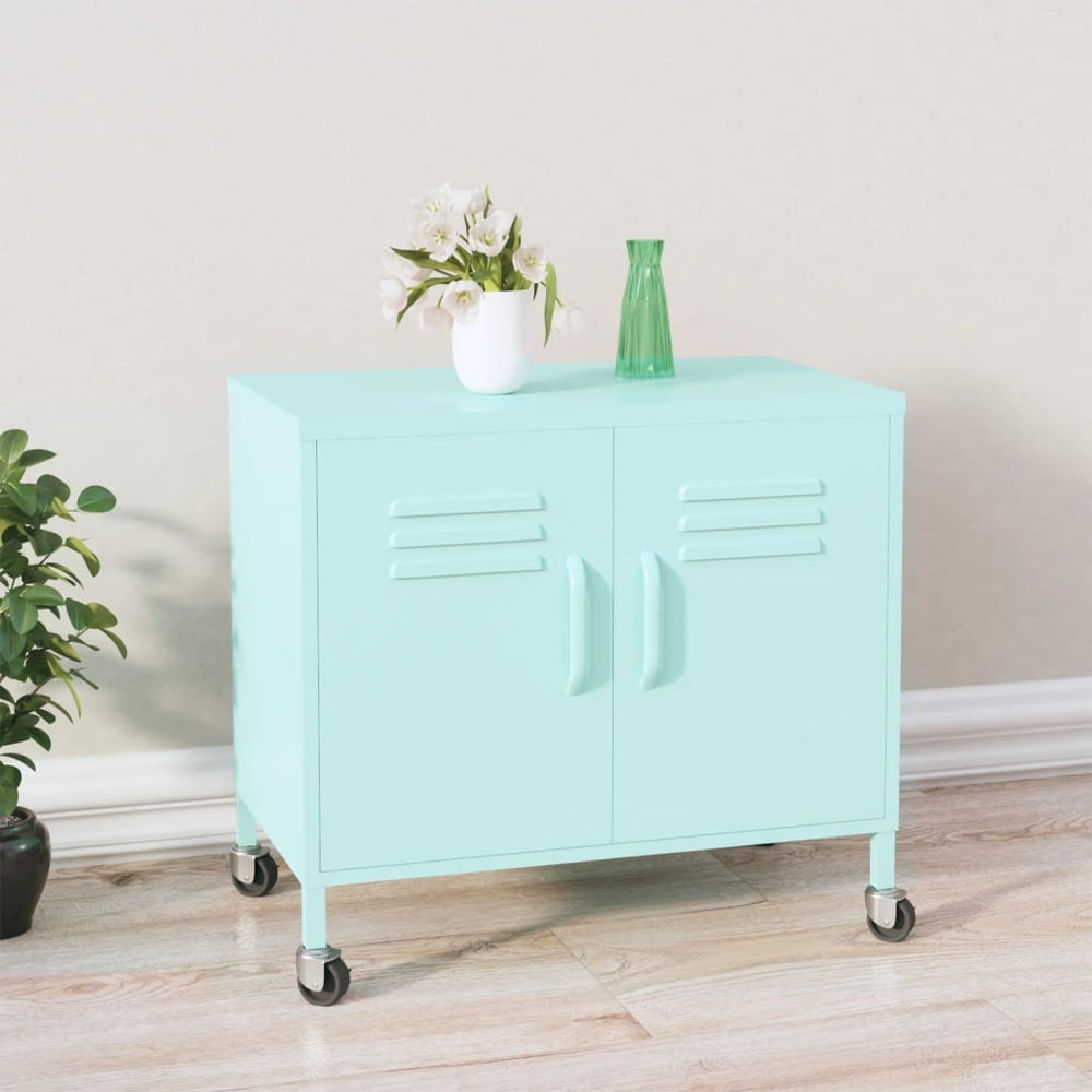 vidaXL Storage Cabinet Mint Green 60x35x56 cm Steel
