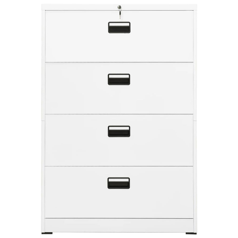 Aktenschrank Weiß Stahl 90x46x134 cm