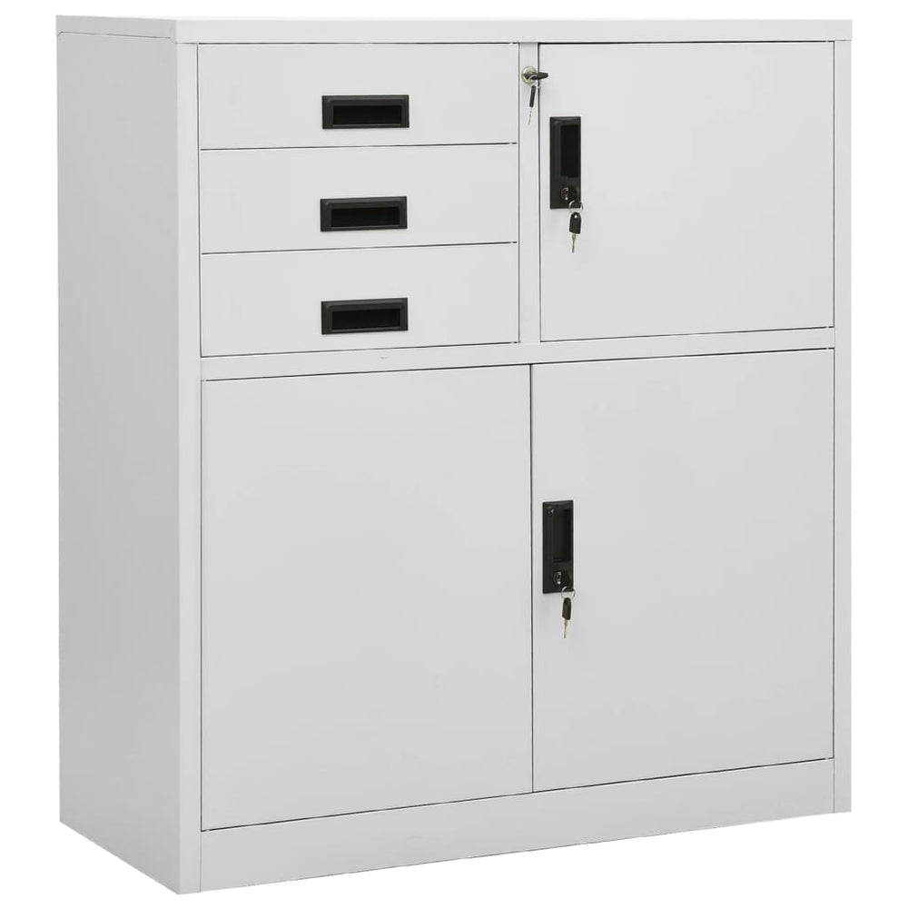 vidaXL Office Cabinet Light Gray 90x40x102 cm Steel