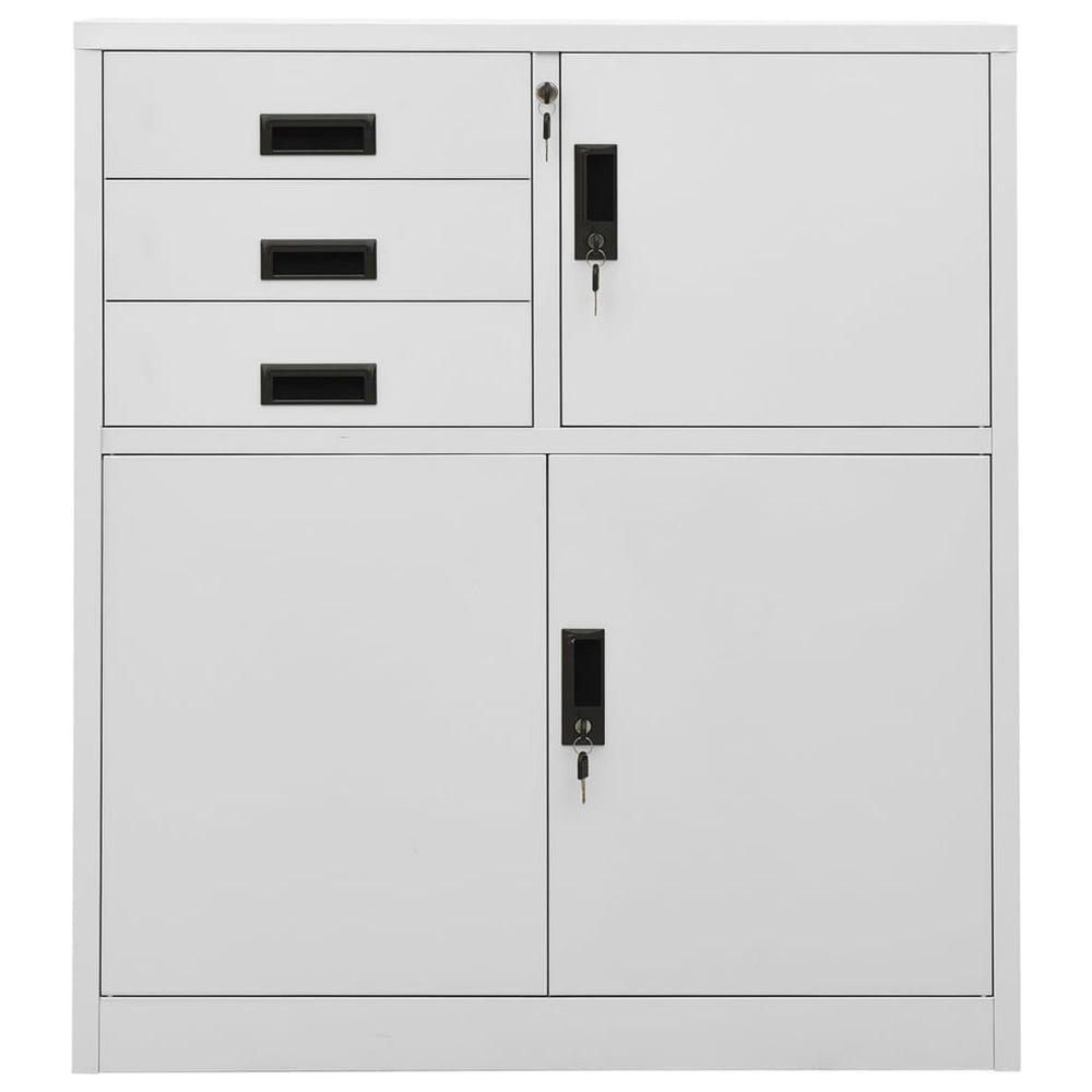 vidaXL Office Cabinet Light Gray 90x40x102 cm Steel