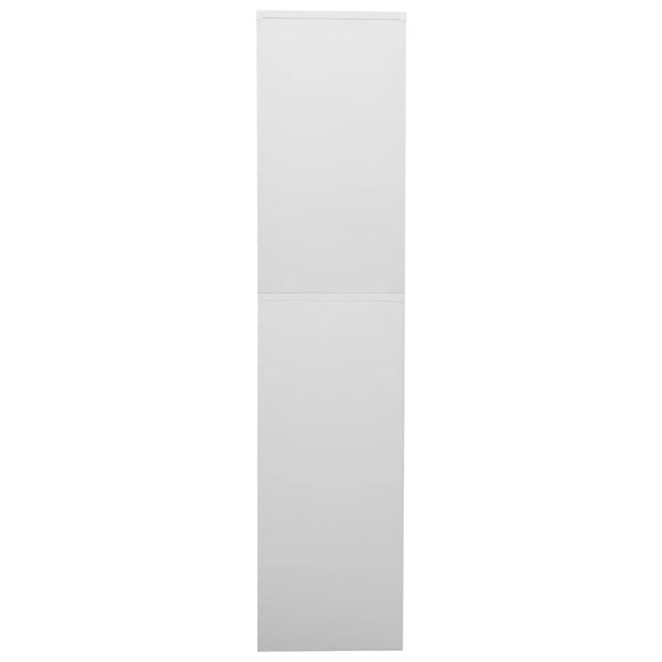 vidaXL Office Cabinet Light Gray 90x40x180 cm Steel and Tempered Glass