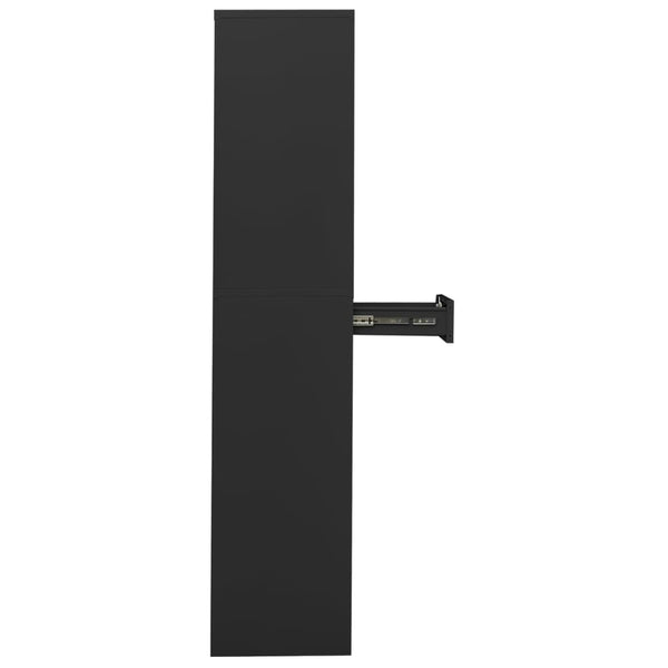 vidaXL Office Cabinet Anthracite 90x40x180 cm Steel Tempered Glass