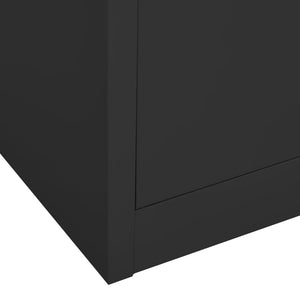 vidaXL Office Cabinet Anthracite 90x40x180 cm Steel Tempered Glass