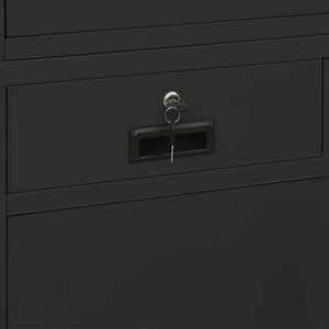vidaXL Office Cabinet Anthracite 90x40x180 cm Steel Tempered Glass