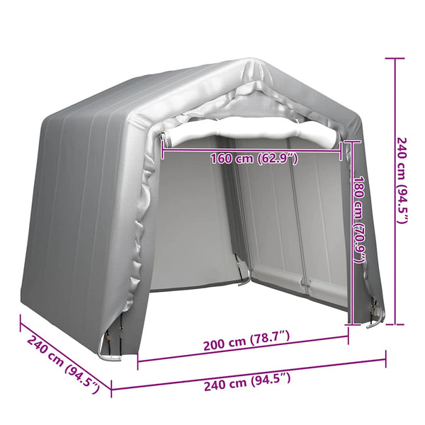 vidaXL Storage Tent 240x240 cm Steel Grey
