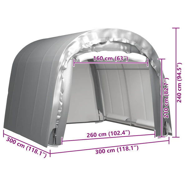 vidaXL Storage Tent 300x300 cm Steel Grey