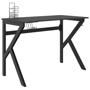 vidaXL Gaming Desk with K-Shaped Legs Black and Red 110x60x75 cm