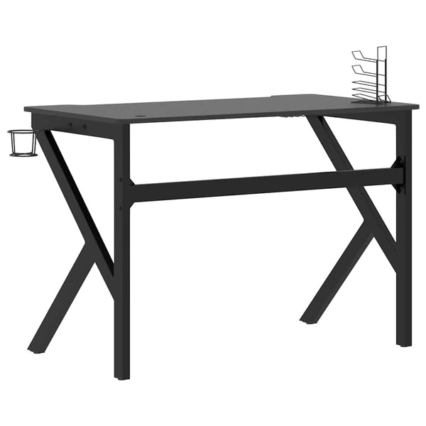 vidaXL Gaming Desk with K-Shaped Legs Black and Red 110x60x75 cm