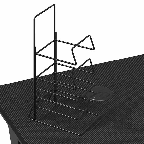 vidaXL Gaming Desk with K-Shaped Legs Black and Red 110x60x75 cm