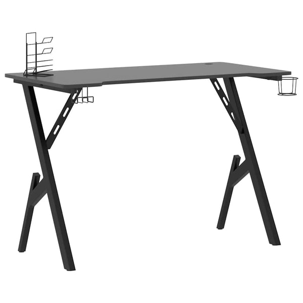 vidaXL Gaming Desk with Y-legs Black and Red 110x60x75 cm
