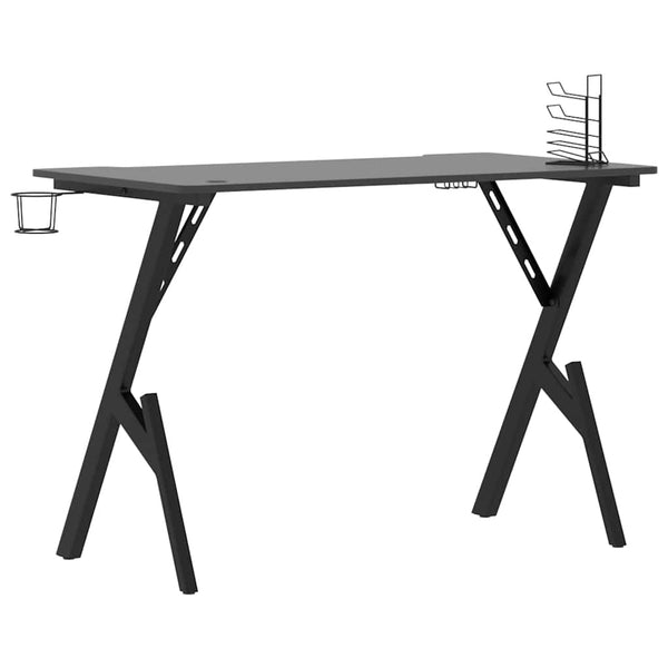 vidaXL Gaming Desk with Y-legs Black and Red 110x60x75 cm