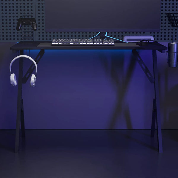 vidaXL Gaming Desk with Y-legs Black and Red 110x60x75 cm