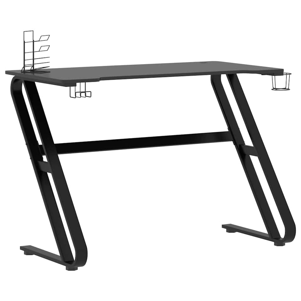 vidaXL Gaming Desk with Z-Shaped Legs Black 110x60x75 cm