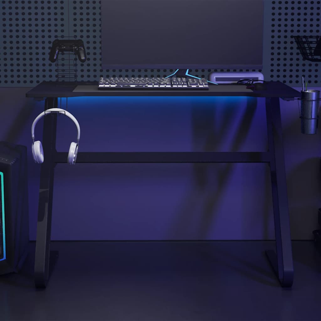 vidaXL Gaming Desk with Z-Shaped Legs Black 110x60x75 cm
