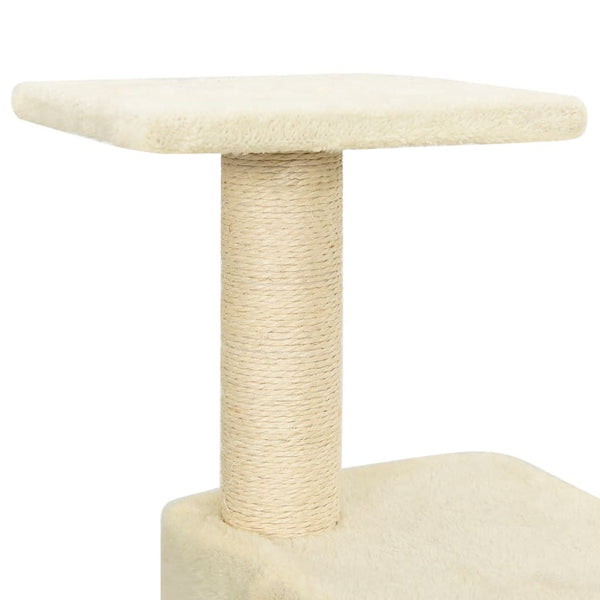 vidaXL Cat Tree with Sisal Scratching Posts Cream 118.5 cm
